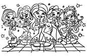 coloriage les bratz en discotheque